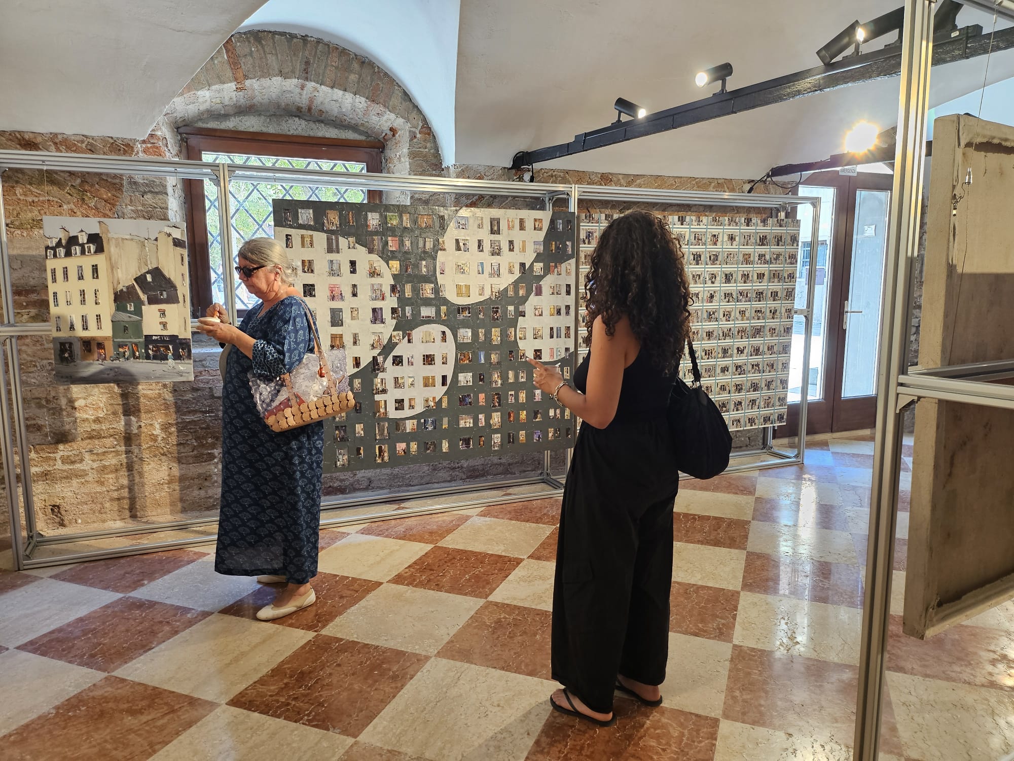 Visitors exploring a cultural exhibition